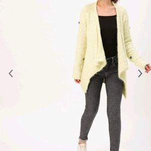 Pompom Open Shrug Sweater