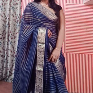 Blue New Banarasi Saree