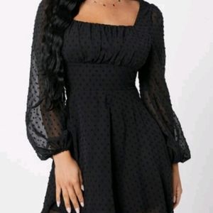 Women A Line Black Dress