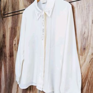 Cream Colour Designer Shirt Size-48