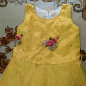 Yellow Frock With Shrug