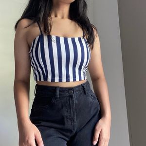 Striped Padded Crop Top