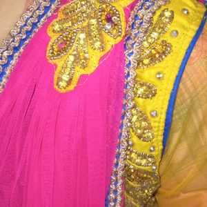 Lehenga saree style for teenagers multiple color