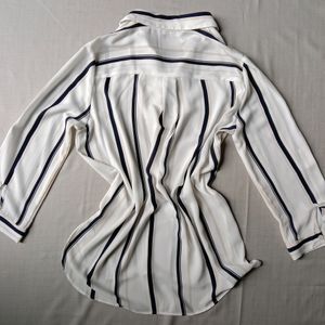 New Korean Stripped Black Ande White Top