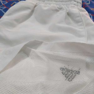 Adidas White Sports Shorts With Pockets