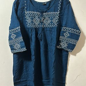 Blue Embroidery Tunic