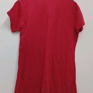 Red Long Length T-shirt For Women