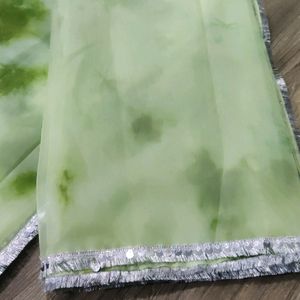 Pure Organza Tie And Dye Duptta