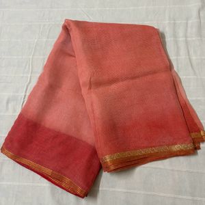 Cotton Net Saree with Blouse