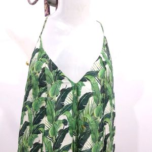 Leafy Printed String Dress