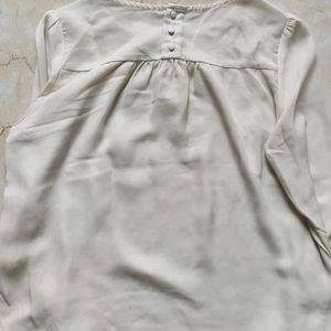 Off White Full Sleeves Top For Women