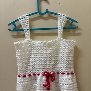 Lace Ruffle Bow Crochet Top