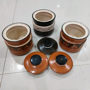 3 ceramic Jars With Lids