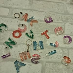 Resin Art Keychain Only This Alphabet Are Availabl