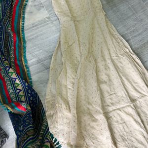 Cream Gown With Heavy Dupatta