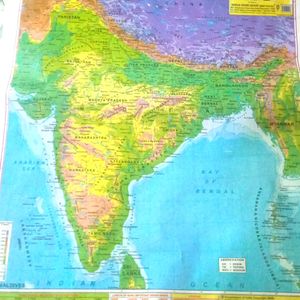 India Physical Map Chart