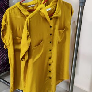 Mustard Yellow Over Size Women Shirts