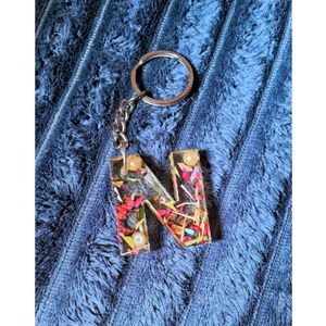 Resin Keychain Alphabet N