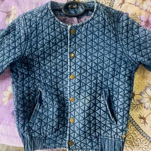 Stylish Quilted Denim Jacket