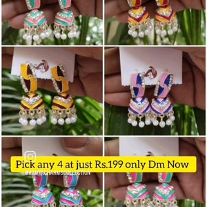 Meenakari Small Jhumki