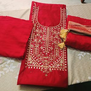 Beautiful Branded Red Colour Suit Material