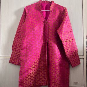 Chanderi Resham Booti Self Kurti