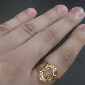 Chain Design Ring Adjustable And Gold Plated