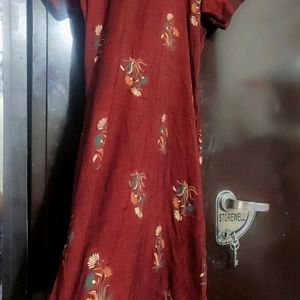 Burdundy Plazo Suit With Dupatta 42 Bust