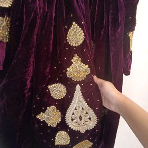 A Very Beautiful Wine Valvet Kurta