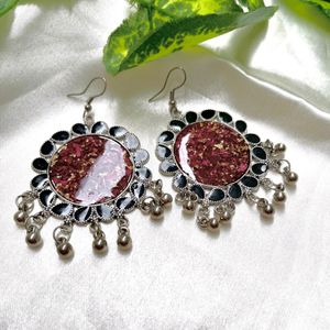 Resin Rose Jhumkas