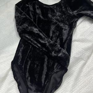 H&M Style Black Velvet Bodysuit