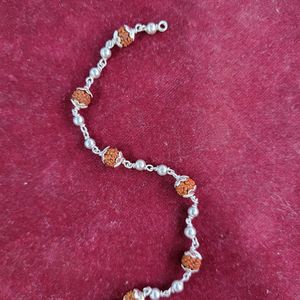 Silver Rudraksh Rakhi Bracelet