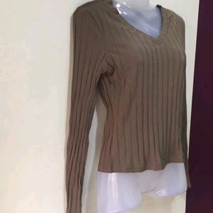 SHEIN Olive Green Ribbed Top