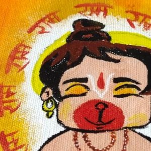 Painting Of Lord Hanuman (Mini Canvas)