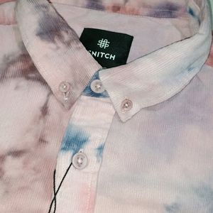 Men Slim Fit Dyed/Ombre Button Down Collar Shirt