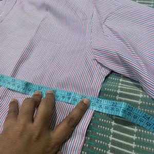 Red Striped Formal Full Hand Shirt( XL/42 Inches)