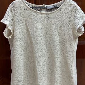 Lace Golden White Top