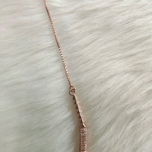 92.5 Sterling Silver Rose Gold Choker WTh Hallmark