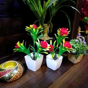 🆕️ Artificial Flower Vase Set Of 2 Small