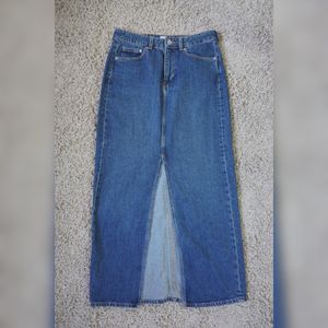 H&M Denim Maxi Skirt with front Slit