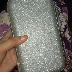 Silver Glitter Clutch