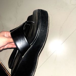 New Black Chunky Heavy Slip Ons