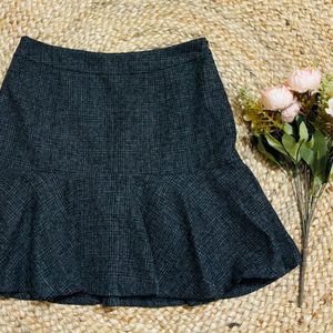 Charcoal Check Mini Flared Skirt