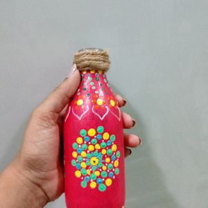 Doted Mandala Bottle Painted