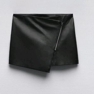 Wrap Around Leather Skirt