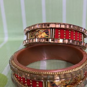 Red Set Of 2 Bangles