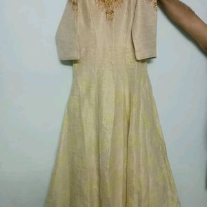 Traditional Off White Golden Gown