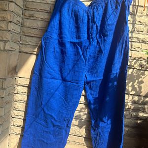 Royal Blue Wrinkle Co ord Set