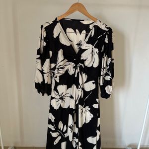 Black Floral Cutout Cotton Maxi Dress