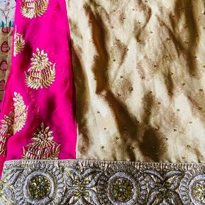 Soft Double colour heavy work saree